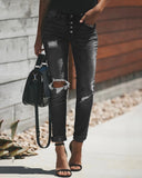 Cutout Ripped Pocket Design Jeans