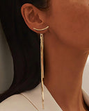 1Pair Minimalism Tassel Design Earrings