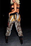 fashion sexy leopard printing multicolor trousers