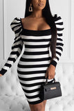 fashion stripe printing dress