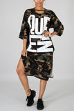 casual letter printing camouflage dress