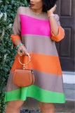 fashion striped printed colorful dress