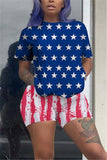 fashion printed t shirt shorts set