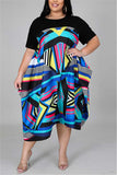 casual loose printed plus size dress