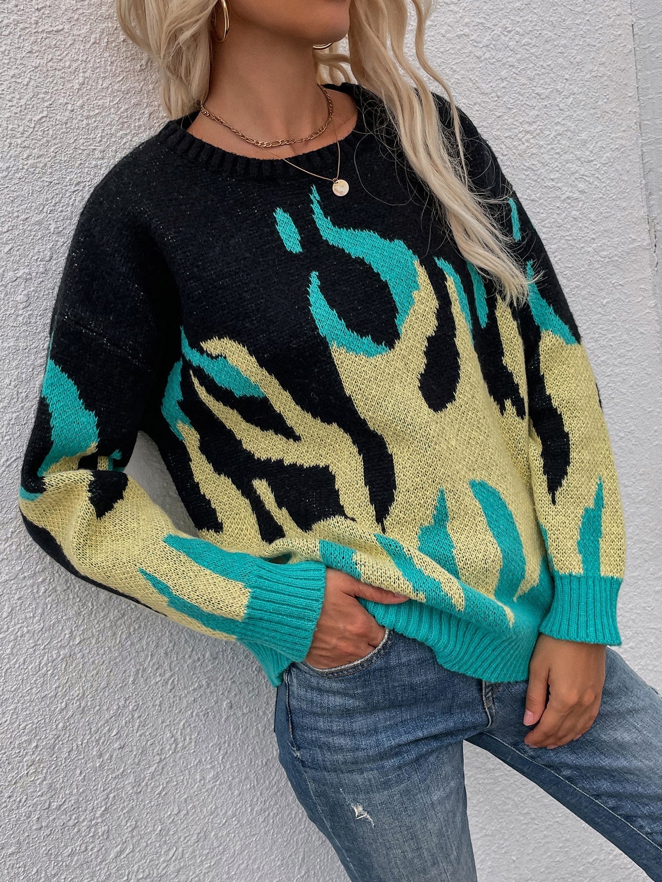 back with fire sweater