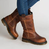 plain flat round toe date outdoor mid calf flat boots