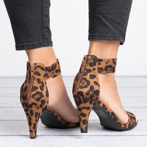 2021 new high quality womens summer leopard print open toe sandals