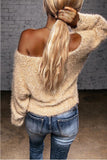 casual plush long sleeve sweater