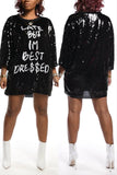 casual loose letter sequins dress