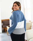 casual v neck knitted plus size top