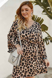 sexy leopard print long sleeve dress