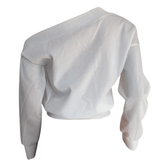 trendy long sleeves white sweats