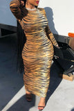 zebra print tight fitting dress