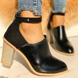 ankle strap chunky heels