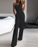 Plaid Print Straight Leg Tube Jumpsuit