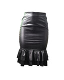 High Waist PU Leather Mermaid Skirt