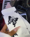 Butterfly Print Short Socks