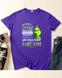 Christmas Letter Grinch Print T shirt