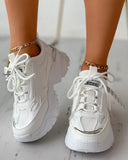 Lace up Breathable Casual Muffin Sneaker