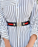 Striped Print Button Up Shirt Dress