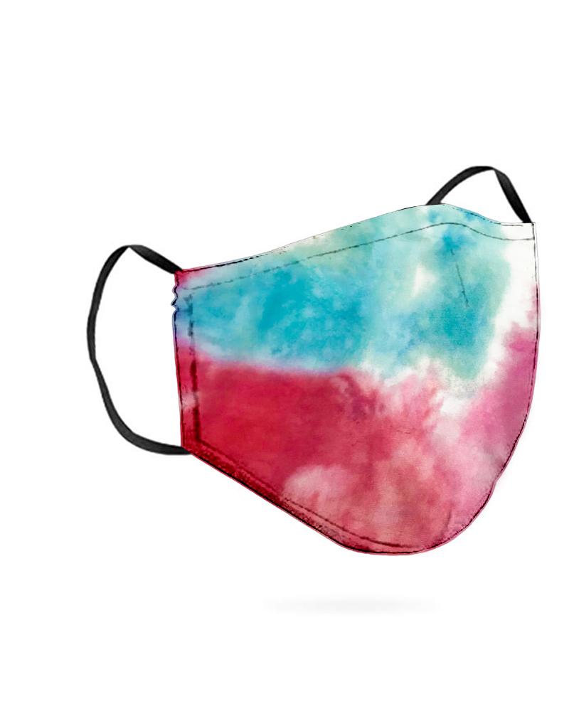 Tie Dye Print Breathing Washable Valve Face Mask (2 filters as gift)