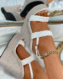 Braided Slingback Espadrille Wedge Sandals