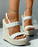 Braided Slingback Espadrille Wedge Sandals