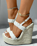 Braided Slingback Espadrille Wedge Sandals