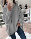 High Neck Long Sleeve Knit Sweater