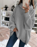 High Neck Long Sleeve Knit Sweater