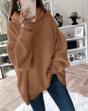 High Neck Long Sleeve Knit Sweater