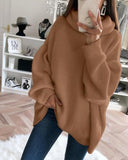 High Neck Long Sleeve Knit Sweater