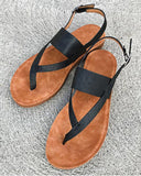 Toe Post Adjustable Buckle Flat Sandals