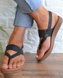 Toe Post Adjustable Buckle Flat Sandals