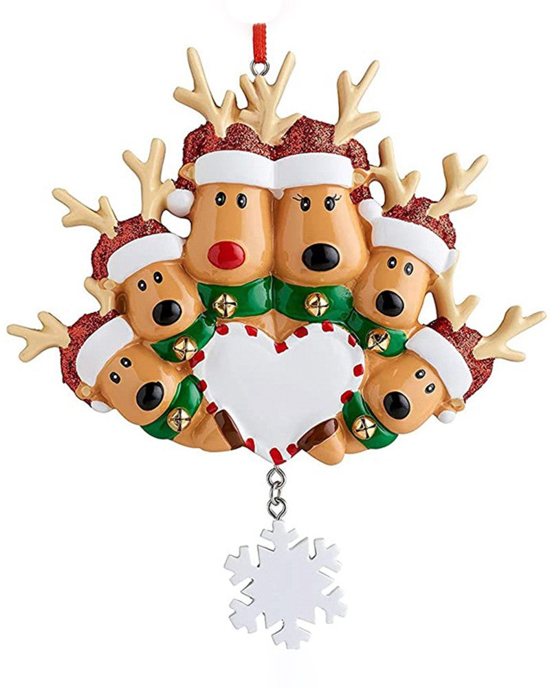 Elk Family Ornaments Christmas Tree Ornaments DIY Personalised Family Christmas Tree Ornament