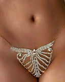 Layered Rhinestone Design Body Chain