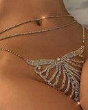 Layered Rhinestone Design Body Chain