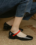 Square Toe Colorblock Chunky Mary Jane Shoes