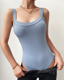 U Neck Sleeveless Knit Basic Bodysuit