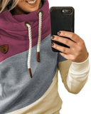 Long Sleeve Colorblock Hooded Sweatshirt