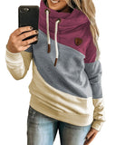 Long Sleeve Colorblock Hooded Sweatshirt