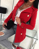 Long Sleeve Collared Button Up Coat