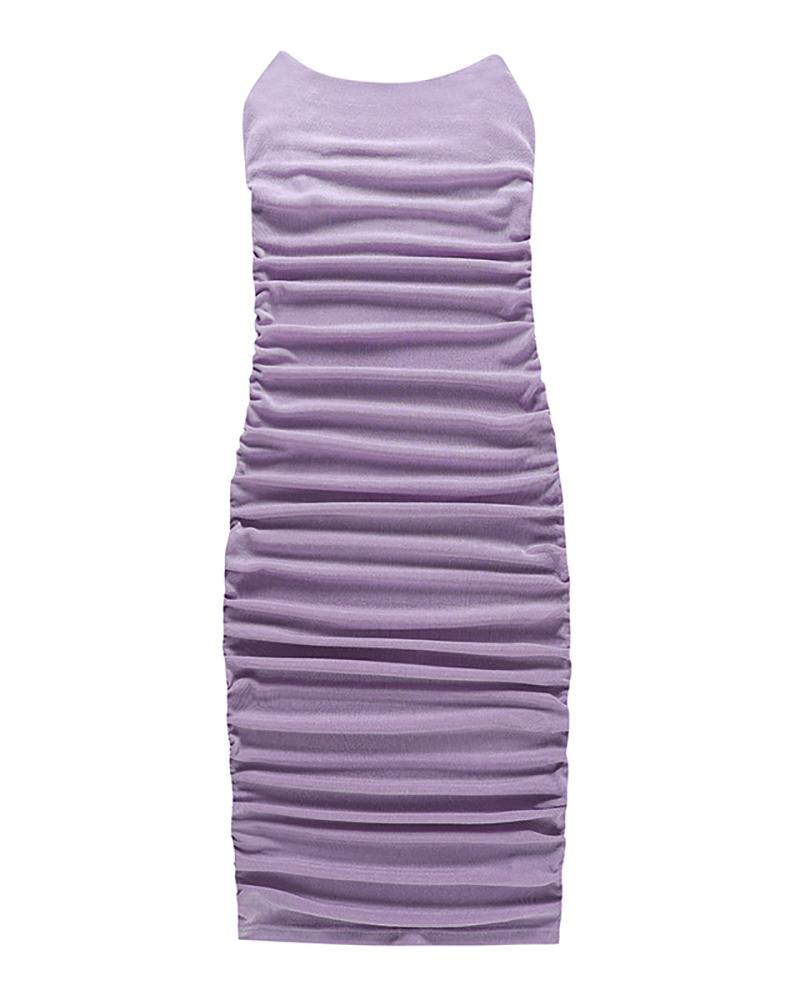 Bandeau Ruched Sleeveless Party Dress