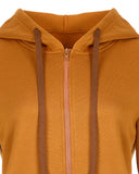 Pocket Detail Zip Up Hooded Longline Coat
