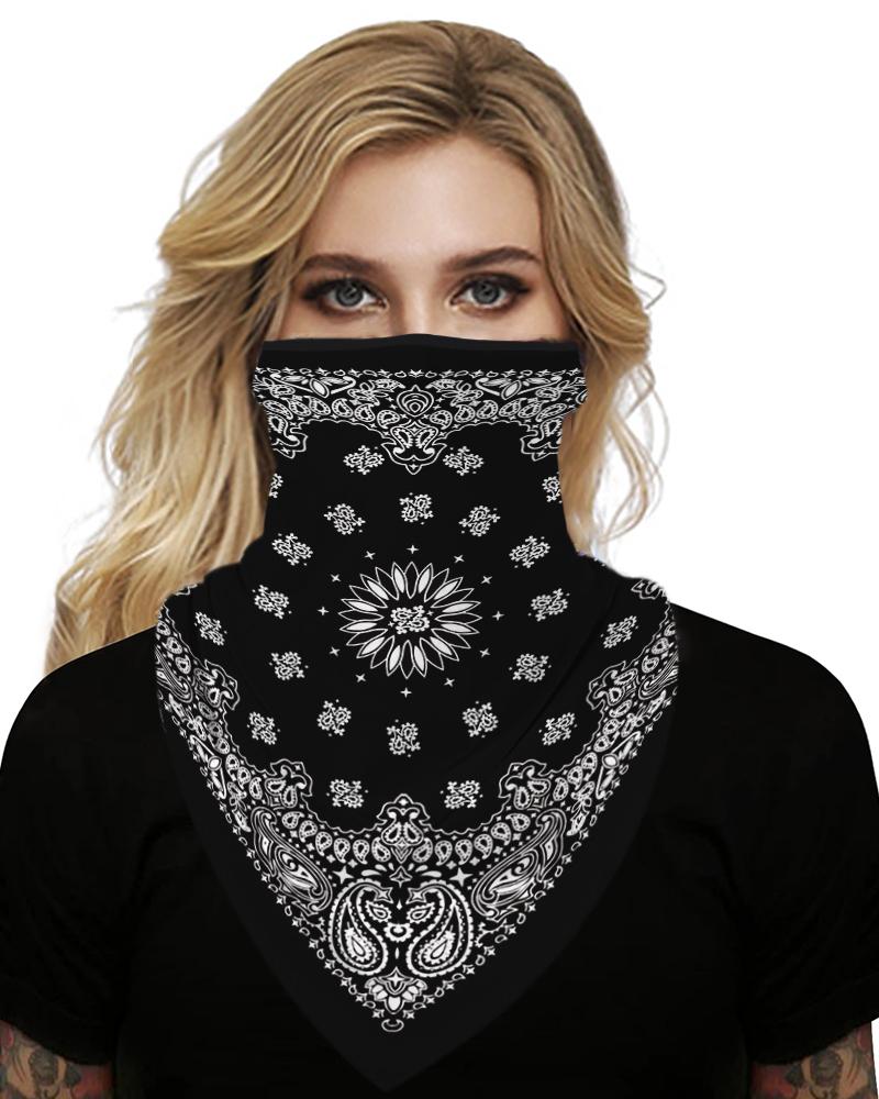 Print Breathable Ear Loop Face Cover Windproof Motorcycling Dust Outdoors