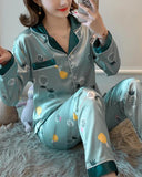 Satin Two Piece Pajama Set