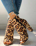Colorful Snakeskin Chunky Heeled Boots