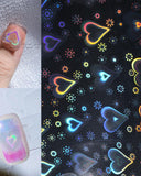 1 Sheet Heart / Star Pattern Laser Nail Art Sticker