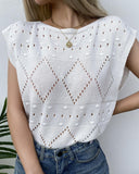 Short Sleeve Hollow Out Loose Sweater