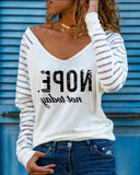 Letter Print Long Sleeve Casual Top